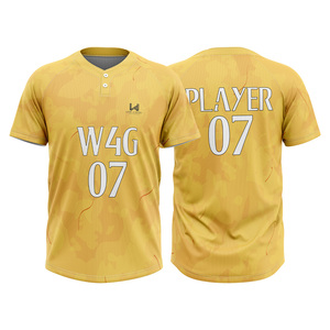 Camiseta de Béisbol Sublimada Profesional de 2 Botones, Camiseta Personalizada para Equipo de Softbol, Uniforme Deportivo Transpirable - Product Image 6
