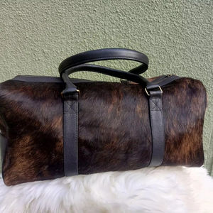 Sac de voyage en cuir véritable, style vintage, avec fermeture éclair, portable, grande capacité, sac de week-end fait main - Product Image 1