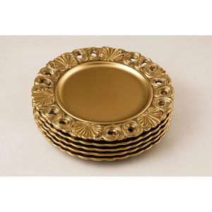 Nouvelle Assiette de Présentation Ronde en Métal Doré Brillant, Style Nordique, Vente en Gros, pour Servir les Plats - Product Image 5