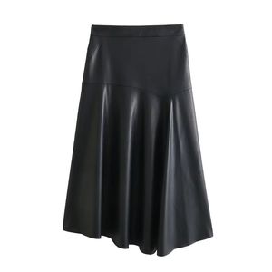 Falda Larga de Mezclilla Elegante Personalizada para Mujer, Falda Midi con Abertura para Verano, Uso Formal y Casual - Product Image 1