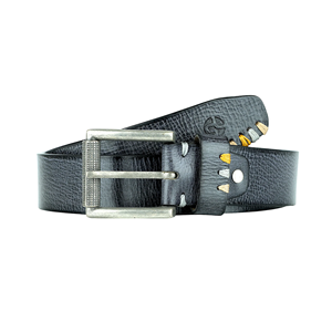 Ceinture homme en cuir de buffle robuste, cuir pleine fleur naturel, boucle intemporelle, ceinture pour usage quotidien - Product Image 3