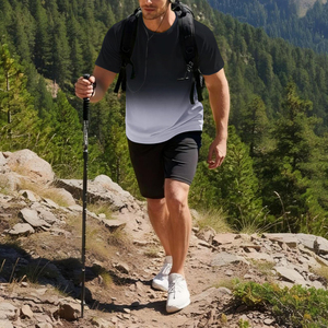 Chemise de sport à manches courtes pour hommes, respirante, à séchage rapide, pour l'entraînement en salle de sport, vêtements de sport actifs - Product Image 4