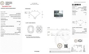 Diamante Cultivado en Laboratorio con Certificación IGI, Color D, Claridad VS1, Corte Cojín, 1.50 Quilates, para Anillo de Compromiso de Diseñador - Product Image 2