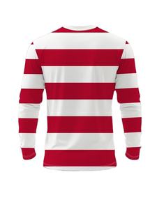 เสื้อยืดแขนยาวคอกลมลายทางสไตล์ฮิปฮอปสีพื้น ผ้าฝ้าย 100% สำหรับผู้ชาย จากบังกลาเทศ - Product Image 2