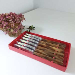 Juego de Cuchillos para Mantequilla Sheepsfoot, 4 Piezas, Hoja de Acero al Carbono de Borde Recto, Mango Decorado, Utensilio de Cocina - Product Image 2