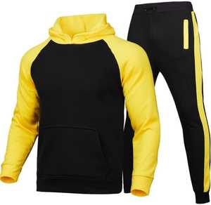 Ensemble sweat-shirt à capuche et jogging pour homme, couleur unie, streetwear, coupe classique, vêtements d'hiver, tissu en molleton 100% coton, poche - Product Image 6