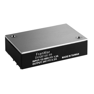 Convertisseur DC-DC 100W 15V 6.7A Quarter Brick avec logique d'activation/déactivation à distance, entrée ultra large négative 12~160V - Product Image 1