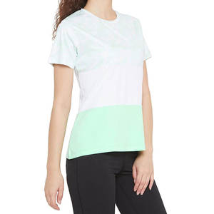 T-shirt décontracté pour femmes en coton 100% à col en V, manches courtes, tricoté, respirant, durable, couleur unie, grande taille - Product Image 4