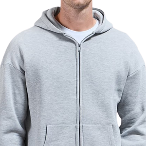 Mens Relaxed Fit <b>Zip</b> Up <b>Hoodie</b> Casual Long Sleeve Hooded Sweatshirt with Kangaroo <b>Pockets</b> Custom Clothing Wholesale Apparel - Product Image 3