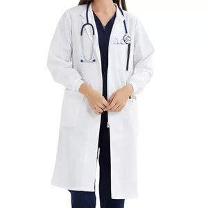 Tenue d'infirmière unisexe tendance en coton et polyester tissé, blouses d'hôpital d'été, blouses de laboratoire blanches, pantalons jogger, manches courtes, logo personnalisé - Product Image 5