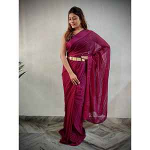 Ready-to-<b>Wear</b> Trending Saree with Elegant Weaving Zari Lining <b>Performance</b> <b>Wear</b> - Product Image 4