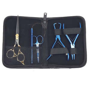 Kit de Herramientas para Extensiones de Cabello de Plástico y Acero Inoxidable de Alta Calidad OEM con Logotipo, Tijeras Reutilizables y Lazo de Tracción para Salón de Belleza - Product Image 1