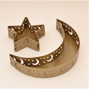 Wholesale Metal Ramadan <b>Tray</b> Set <b>Gold</b> Crescent Moon Star <b>Serving</b> Platter for Eid Mubarak Table Decoration Muslim Party Supplies - Product Image 5