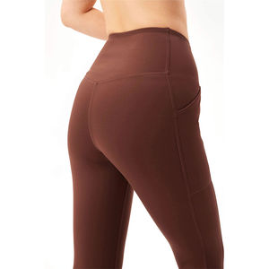 Leggings de Cintura Alta para Mujer, Color Sólido, Elásticos, Transpirables, de Punto, Spandex, Nailon, Sin Costuras, Estilo Básico, para Todas las Temporadas - Product Image 4