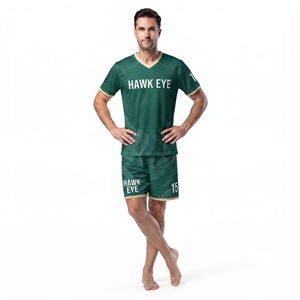 Men's Soccer Jersey Kit Short Sleeve V-Neck <b>Shirt</b> And Short Set Football Uniform 100% <b>Polyester</b> Athletic Wear - Product Image 4