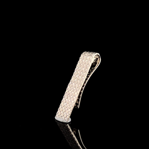 Pince à cravate en diamant, argent sterling 925, moissanite taille ronde, accessoire élégant, design raffiné, brillance intemporelle, style formel - Product Image 3
