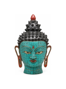 Natural Turquoise Buddha Head Statue Handmade Spiritual Meditation Home Decor <b>Craft</b> Gift Wholesale - Product Image 1