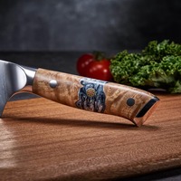 Damascus koksmes met hars handvat, industriële stijl, hoogglans afwerking, 8-9,9 inch lemmet voor keuken gebruik, snijden, hakken, voedselbereiding