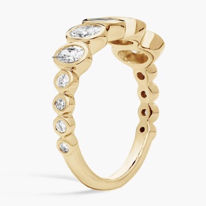 Lab Grown Diamond Oval Cut Bezel <b>Set</b> Eternity Band <b>Ring</b> 10K 14K 18K Gold 925 935 Sterling Silver <b>Women</b> Engagement Party <b>Wedding</b> - Product Image 4