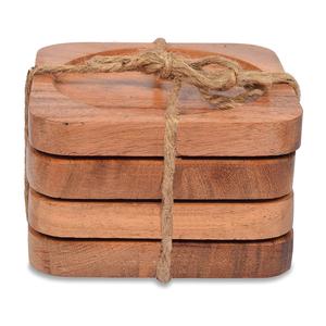 Posavasos de Madera Resistente, Posavasos de Madera Maciza Finamente Pulidos - Product Image 1