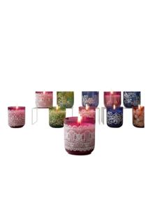 Elegant Soy Wax Decorative Candles Colored Glass Jars Hand-Printed Patterns Scented Luxury Eco-Friendly Long Burning Diwali - Product Image 2