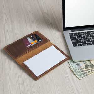 Wholesale Private Label Genuine Leather Checkbook <b>Case</b> <b>Slim</b> Cowhide Check <b>Book</b> Cover Factory Export Port LCR-0146 - Product Image 4