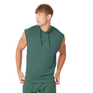 Manufacture Cotton 100% <b>Sleeveless</b> <b>Hoodies</b> Custom Embroidery Heavyweight Blank <b>Sleeveless</b> <b>Hoodies</b> for <b>men</b> - Product Image 1