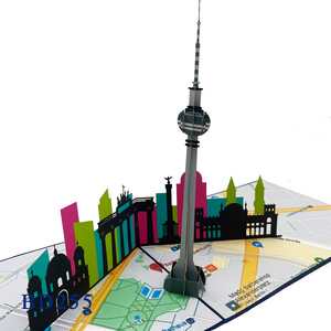 Tarjeta Pop-up 3D de la Torre de Berlín, Diseño Personalizado al por Mayor, Caja de Papel Cortada con Láser, Regalos y Artesanías de Vietnam, Recuerdo Viet-craft - Product Image 2