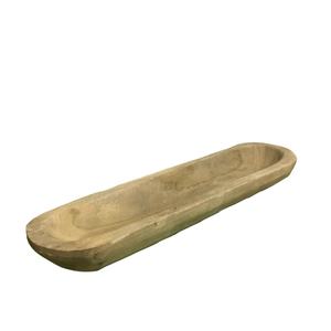 Long bol à pâte en bois artisanal avec finition naturelle, parfait pour un décor rustique, pièce maîtresse, élégant, durable et polyvalent. - Product Image 1