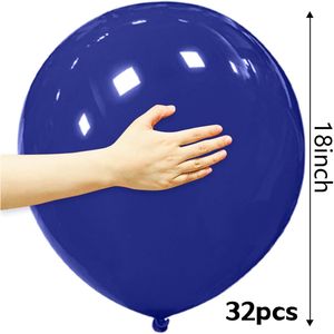 32pcs Navy Blue 18-Inch <b>Round</b> Large Latex Party <b>Balloons</b> for Birthday & Wedding Decorations - Product Image 3