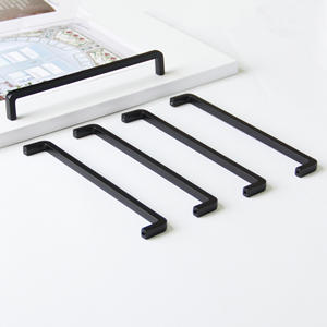 Tiradores de cajón de aleación de zinc duraderos, materiales de ferretería, tirador de muebles de estilo moderno en negro mate para gabinetes de cocina y tocadores de baño - Product Image 4