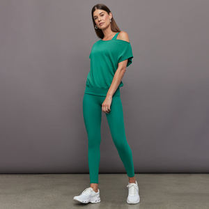 Sweat-shirt tricoté ample à col rond et manches courtes pour femme, épaules dénudées, respirant, grande taille, imprimé, hiver, coupe oversize - Product Image 4