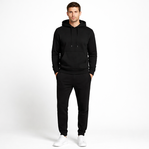 Gants d'hiver décontractés pour hommes, survêtement de ville, sweat à capuche et pantalon en polaire épaisse à fermeture éclair, vêtements de sport chauds pour hommes - Product Image 1