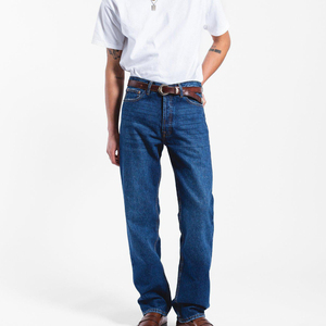 OEM Top Selling Custom Logo Men's Baggy <b>Jeans</b> Loose Fit Wide Leg Denim Pants Relaxed Casual Trousers with Zipper <b>Button</b> - Product Image 2