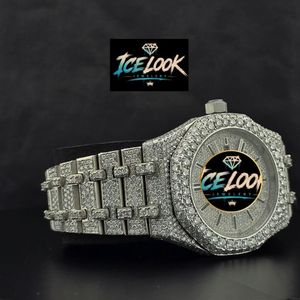 Reloj Mecánico de Lujo con Incrustaciones de Diamantes, Esfera Plateada Analógica, Correa de 20 mm, Grosor de 10 mm, Unisex, Estilo Urbano, Regalo - Product Image 2