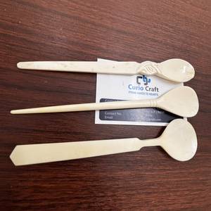 Cuchara de Té Artesanal de Hueso de Búfalo, Vajilla Hecha a Mano, Cuchara de Hueso de Búfalo de Lujo para Uso en Restaurantes y Hoteles - Product Image 2