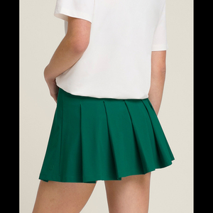 Conjunto Deportivo de Falda Verde y Camiseta Polo Blanca con Cuello en V para Mujer, Ropa Deportiva Transpirable de Algodón para Adultos - Product Image 5