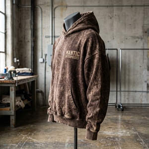 OEM High-quality French Terry <b>Hand</b> <b>Paint</b> Graffiti 500 Gsm Logo Distressed Vintage Plain Acid Stone Washed Custom Hoodie Men - Product Image 1