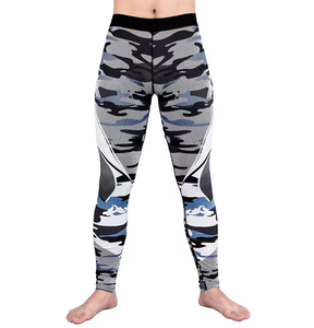 High Quality Men's Yoga <b>Leggings</b> Solid <b>Pattern</b> Compression Tights for Sports Training Cotton Bamboo Fiber Breathable Elastic - Product Image 1