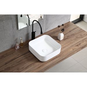 Bothwa casa quadrato bancone bagno lavandino finitura bianca certificato CUPC - Product Image 1
