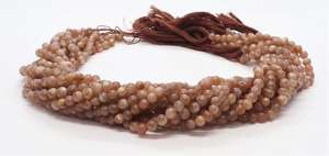 Perles rondes lisses en pierre de lune chocolat naturelle 4,5-5 mm, perles de pierre de lune brunes de 13 pouces pour bijoux - Product Image 5