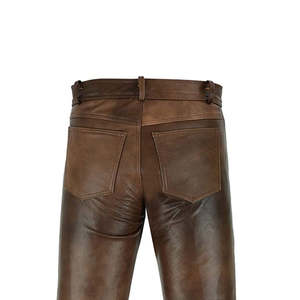 Pantalon cargo décontracté pour homme en similicuir, taille mi-haute, coupe ajustée, multi-poches, respirant, écologique, avec cordon de serrage – Nouvelle collection, vente flash - Product Image 2