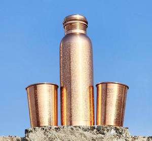 Bouteille d'eau en cuivre, deux tasses, luxe, écologique, grande capacité, portable pour usage domestique, vente en gros, Saleem International - Product Image 6