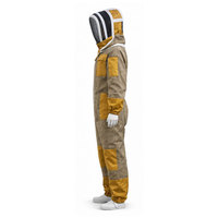 Combinaison de protection intégrale pour apiculteur modèle SL-BKS-104, haute qualité, couleur personnalisable, voile intégré, jaune et marron à carreaux, taille quatre
