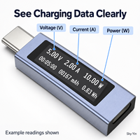Testeur de puissance USB Type-C 2301C, testeur numérique de tension et de courant CC, moniteur de charge avec minuterie de capacité énergétique pour téléphones
