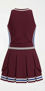 เสื้อแขนกุดคอกลมแบบมืออาชีพและกระโปรงทรงหลายชั้น |   ชุดเต้นรำทีมทรงบ็อกซี่ ผ้าโพลีเอสเตอร์ 100% ป้องกันริ้วรอย - Product Image 2