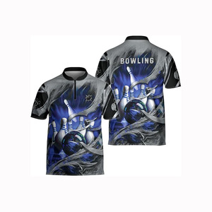 Custom Quick Dry 100% Polyester <b>Bowling</b> Polo T-<b>shirt</b> Sublimation Polo <b>Shirts</b> for Men - Product Image 1