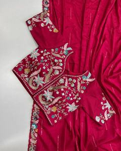 Nuevo Lanzamiento de Fatema Fashion: Sarees y Blusas Premium de Tela Pesada para Fiestas y Festivales, Estilo Indio-Pakistaní Paskitani para Mujer - Product Image 4