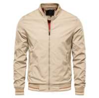 Blouson Bomber Décontracté en Satin Respirant à Col Montant et Logo Personnalisé de Haute Qualité pour Homme