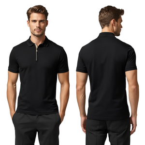 Camiseta Polo de Lujo para Hombre con Cuello con Cierre, Corte Ajustado Premium, Ropa Casual de Moda - Product Image 1